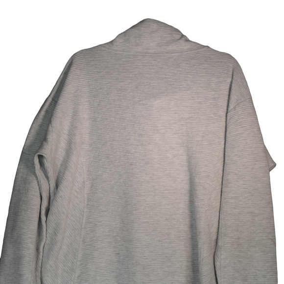 Kirkland Womens Sweatshirt XXL Gray Cotton Blend Pocket Ribbed Cowl Neck - Picture 6 of 7